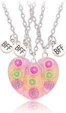 3Pcs BFF Best Friends Necklaces for Women Men Matching Friendship Necklace Puzzl