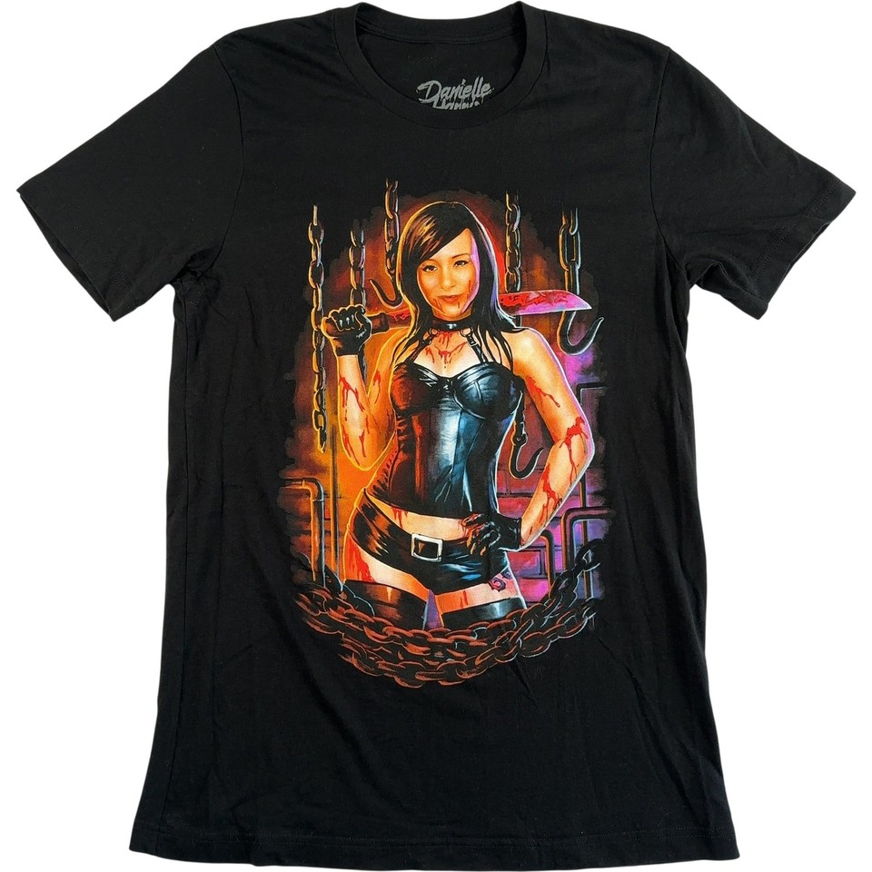 Danielle Harris Horror T Shirt Medium Terror Threads Slasher Movie Black Tee Top