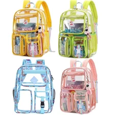 Clear Backpack Heavy Duty Transparent Backpacks Stadium Approved Women Men Kids