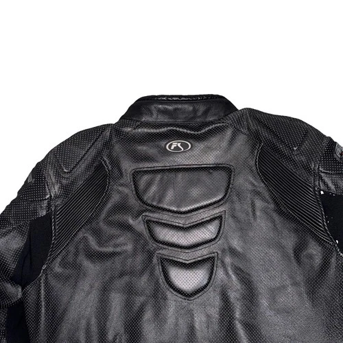 Fieldsheer Mens Perforated Leather Motorcycle Jacket Black Size 52 image 10