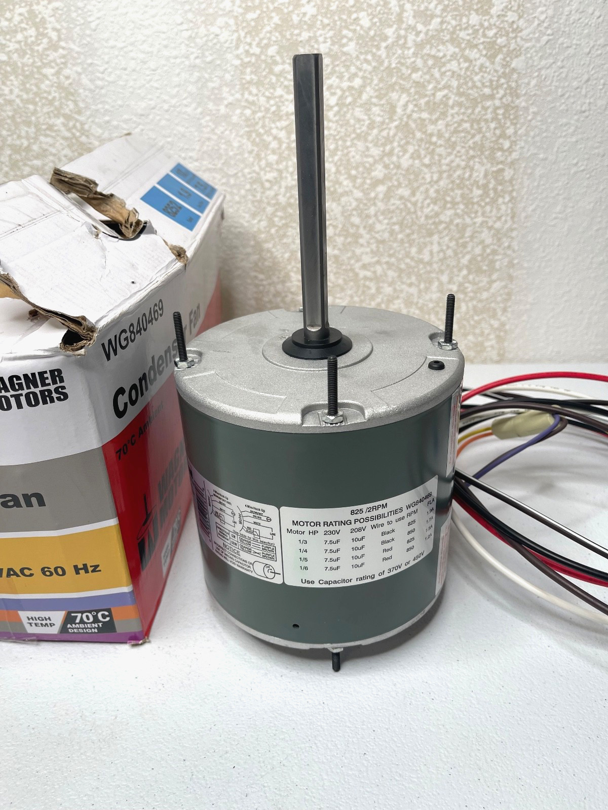 Wagner Motors Diversitech WG840469 Condenser Fan Motor 1/3-1/6HP 208-230V 60HZ