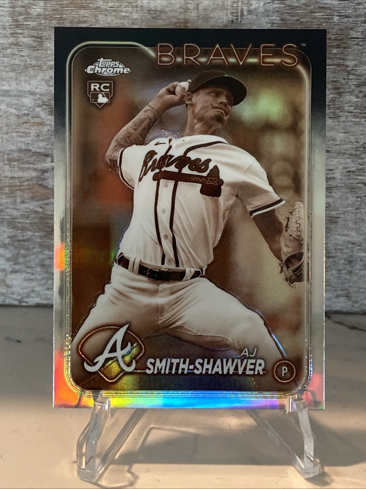 2024 Topps Chrome - AJ Smith-Shawver #19 Sepia Refractor (RC)