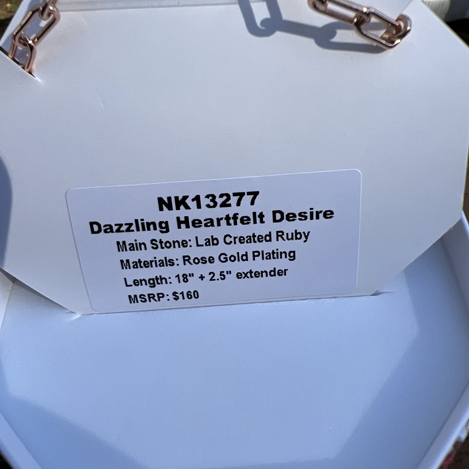 Bomb Party Dazzling Heartfelt Desire Necklace Ruby July 2025 Rose Gold - Image 4 of 4