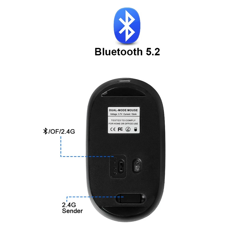 Kabellose Maus Bluetooth USB Computer Notebook Laptop Funkmaus PC Maus Kabellos - Bild 4 von 4