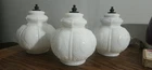 Vtg Pair Mid Century Milk Glass Swag Pendant Lamps + 1 EXTRA SPARE GLOBE MCM
