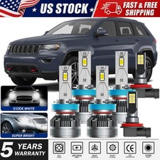 For Jeep Grand Cherokee 2019-2021 6pcs Led Headlight Bulbs Hi-lo Beam Fog Light