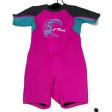 O'Neill Toddler Size 1Reactor-2 2mm Short Sleeve Spring Wetsuit Berry/Light Aqua