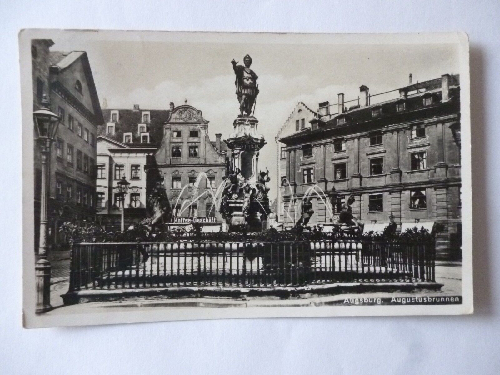 Postcard Augsburg Augustusbrunnen 1930s