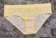 NWT VICTORIA'S SECRET LARGE YELLOW STRIPE LOGO WAISTBAND RARE HIPHUGGER PANTIES