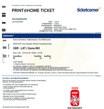 Ticket Eishockey-WM 2026 Großbritannien gegen Lettland am 24.5.26