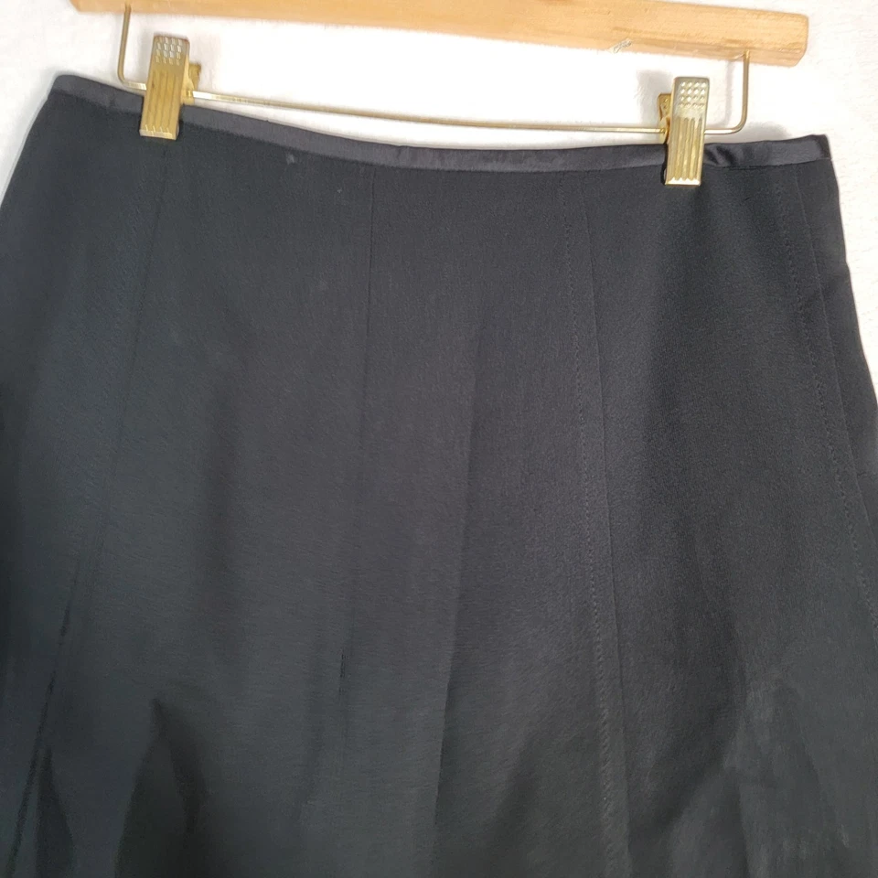 Liz Claiborne Womens Black Knee Length Skirt Lace Trim A-line Pleated Size 4 - Image 4 of 4