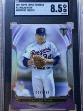 2019 Topps Triple Threads Texas Rangers Nolan Ryan Amethyst 195/299 SGC 8.5