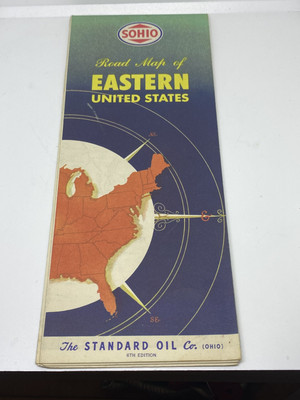Road Map of Eastern United States Courtesy of SOHIO Standard Oil 1954 Edition