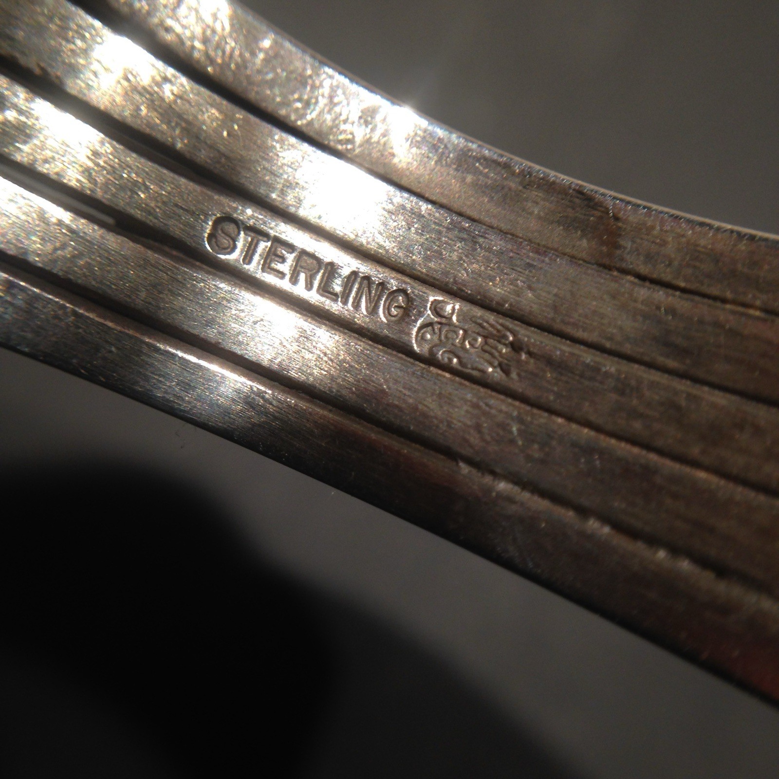 Sterling Silver Signed Wave Cuff Bracelet Modern … - image 13