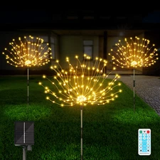 Solar Fireworks Lights 3 Pack  Outdoor Waterproof Garden Decorative Lights