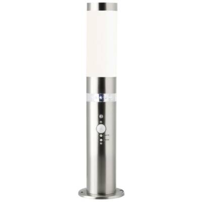 BRILLIANT Lampe Bole Außensockelleuchte Bewegungsmelder edelstahl | 1x A60, E27,