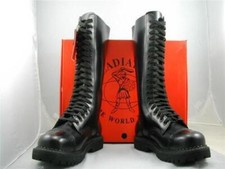 BRITISH MADE GLADIATOR 20 EYELET LEATHER STEEL TOE CAP BOOTS SKINHEAD GOTH EMO