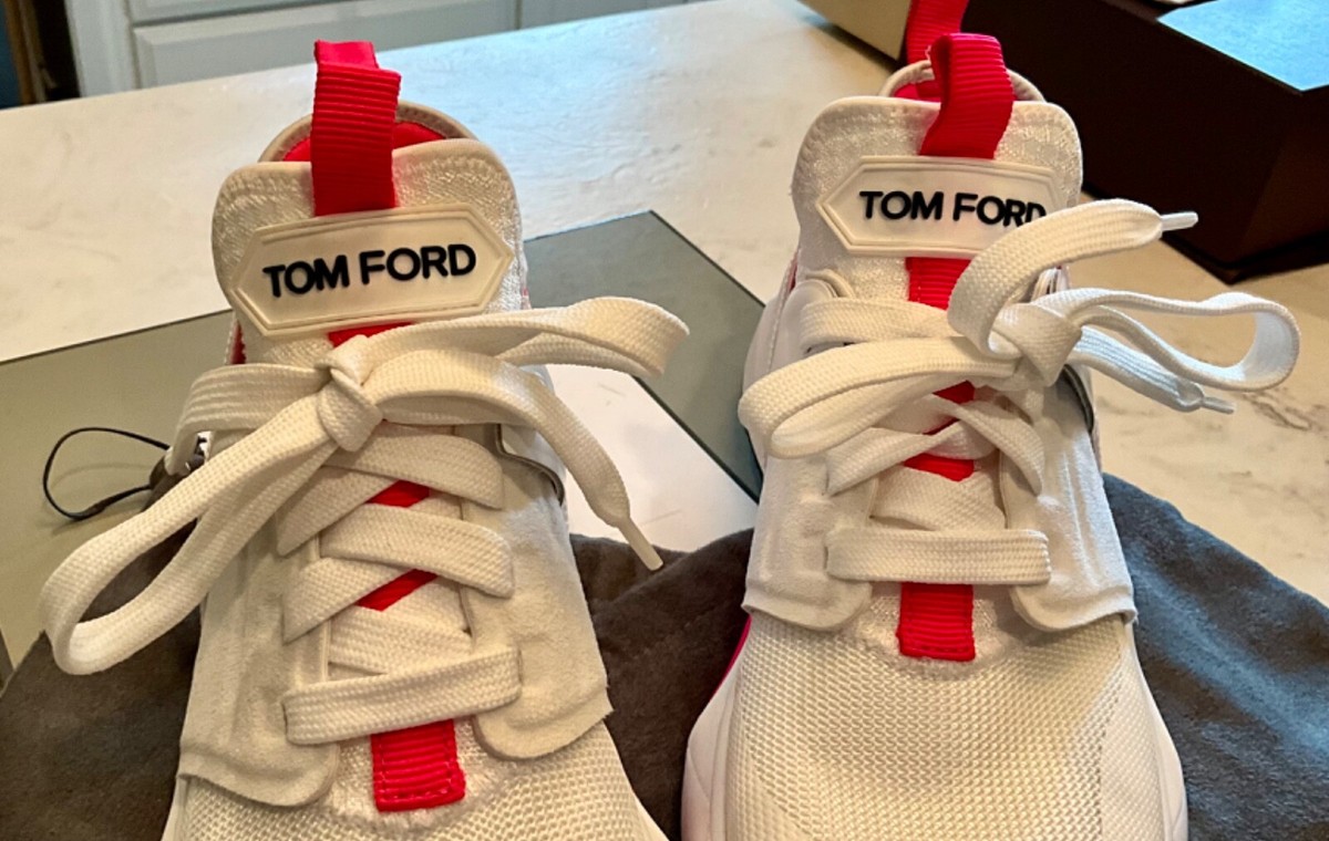 TOM FORD Jago Womens White Pink Sneackers Shoes Italy 39 | eBay