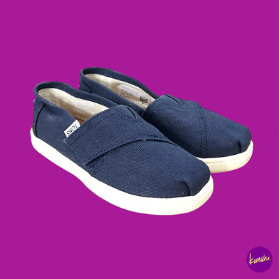 TOMS Kids Tiny Classic Slipper, Recycled Cotton, Navy, UK 8 | EU 26 | US 9