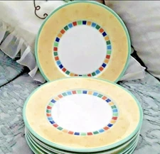 Pair Of Villeroy & Boch Twist Alea Limone Bread & Butter Plates EUC