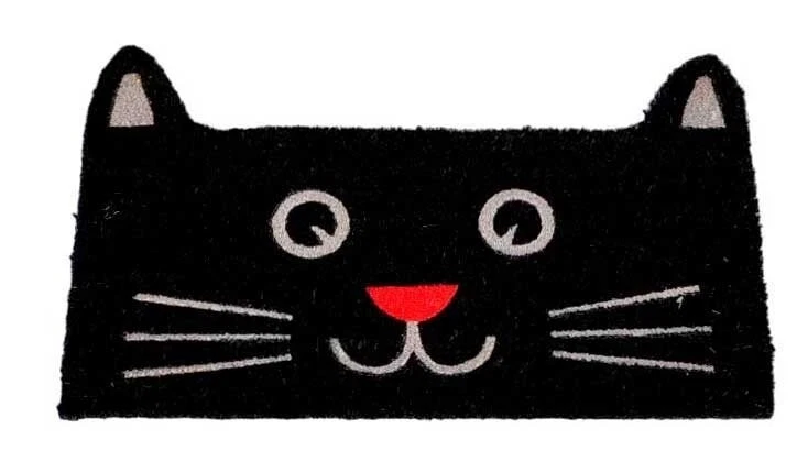 FELPUDO CARA GATO NEGRO. - Imagen 1 de 1