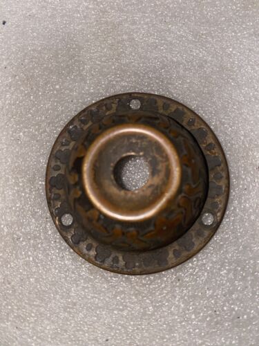Extra Nice Victorian Ornate Doorbell Electric Push Button stamped Bronze cover - Picture 1 of 3