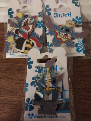 3 Stitch And Duckling Pins Disney Paris DLP May 2023