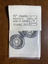 Grandt Line O scale #3749 ROUND WINDOWS, 9 LIGHT, 36" Diameter