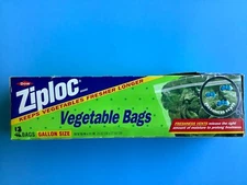 Ziploc Vegetable Bags - Gallon size NEW Open box of 13 ea  - Vintage