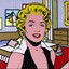 Roy-Lichtenstein-Pintura-A-oleo-Sobre-Tela-Pop-Art-Comic-Marilyn-Monroe miniatura 1