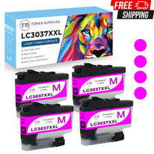 4 Pk Magenta Ink Cartridge for Brother LC3037 LC-3037XXL for MFC-J5845DW MFC-J59