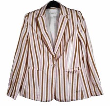 Frame Striped Blazer Jacket Us 2 Uk 6 Formal Wedding Pink White