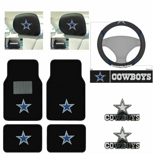 NEW 9PC NFL Dallas Cowboys Car Truck Floor Mats Steering Wheel Cover