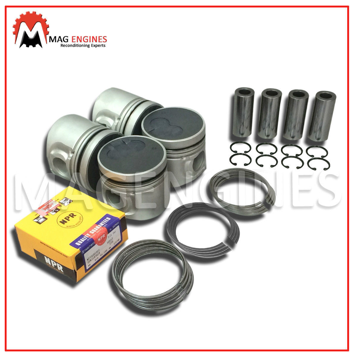 PISTON & RING SET 0.50 SIZE MITSUBISHI 4D56T 8V 32''MM PIN FOR