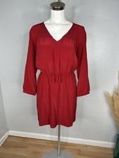Madewell Red Silk Boho V-Neck Mini Dress Size 4