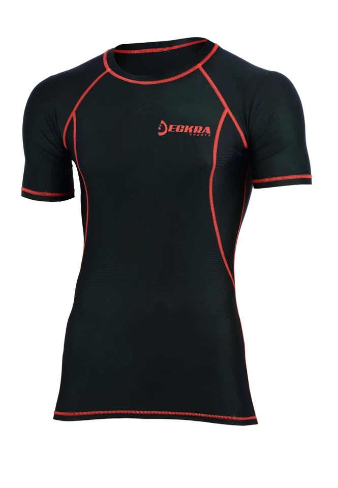 Mens Compression Short Skin Fit Shirt Breathable Base Layer Rash Guard Gym Tight - Image 4 of 4