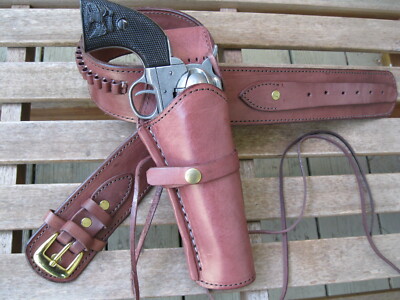 Western Gun Belt 22 Caliber Brown and Smooth Holster