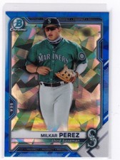 Milkar Perez SAPPHIRE 2021 Bowman Draft #BDC-117 Seattle Mariners