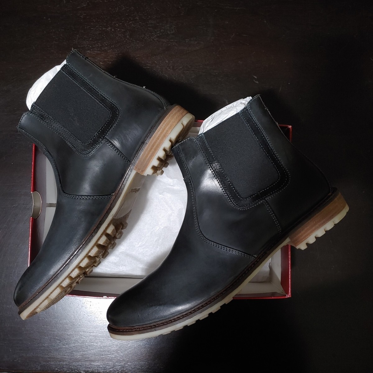 NEW HUSH PUPPIES Beck Rigby Chelsea Boots Black Leather  display picture 1