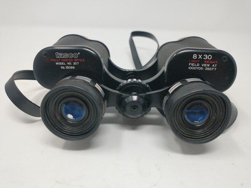 Tasco Model 307 Binoculars 8x30 Black Fully Coated Optics Light Weight Vintage - Picture 4 of 8