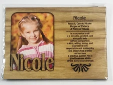 NICOLE Personalized Name Profile Laser Engraved Wood Picture Frame Magnet