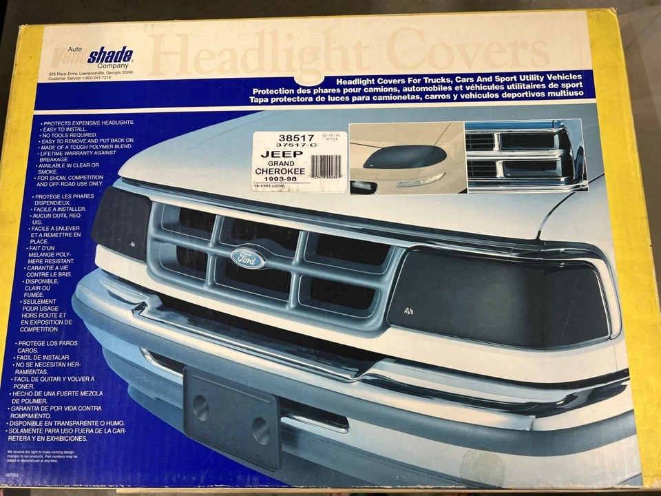 38517 AVS HEADLIGHT COVERS JEEP GRAND CHEROKEE 1993-1998 - CLEAR - Image 4 of 4