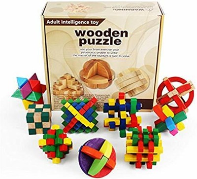 Jascherry Casse Tete Wooden Set 9 Pieces Toy Wooden Puzzle 3d Ebay