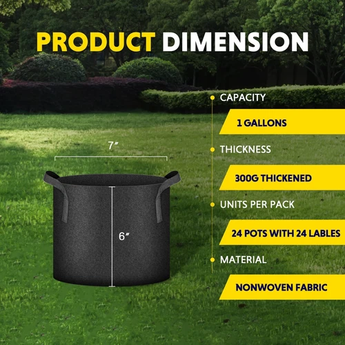 5-24Pack Garden Grow Bag/Rooty Bag Heavy Duty Non-Woven Plant Fabric Pot Contain - Picture 75 of 143
