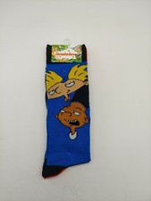 NWT Nickelodeon HEY ARNOLD Men  s Novelty Crew Socks  2 Pair  Shoe Size 6-12