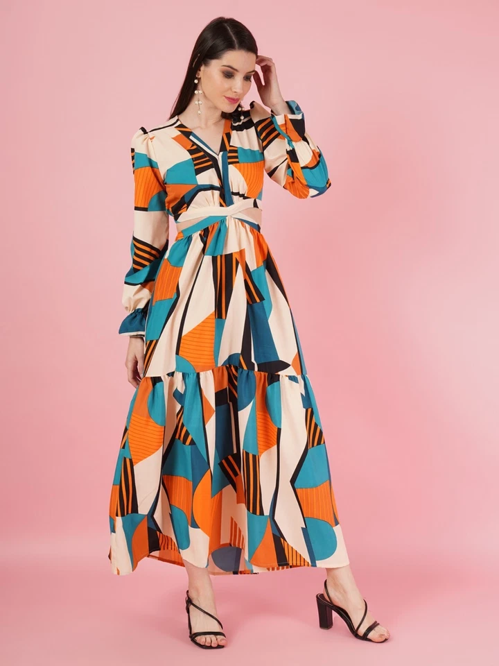 Prashiv Limited Solid and Printed Dress for Women 203 - Image 4 of 4