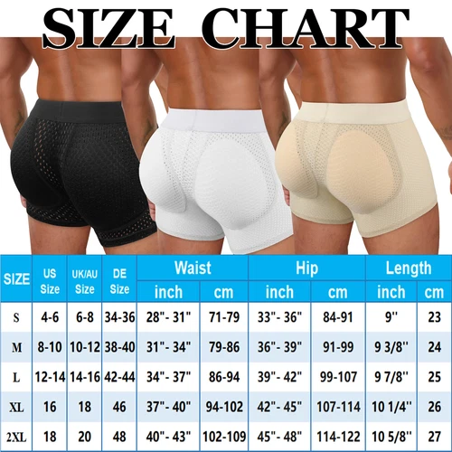 Mens Padded Underwear Buttock Butt Lifter Body Shaper Hip Enhancer Boxer Briefs - Picture 2 of 22
