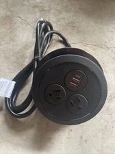 BYRNE Eclipse AC & USB Power Desk Outlet BE03816-2-1-Z130-MR1-72 BLACK