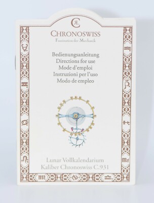 Chronoswiss Cal 931 Booklet Manual
