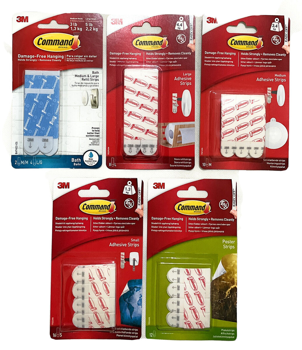 3M Command Refill Strips Replace Re Hang Hooks Hanger Canvas - All Size